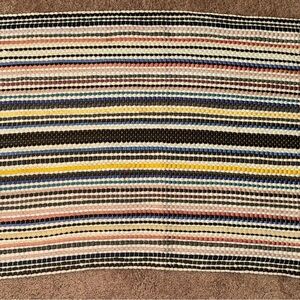 Vintage Rag Throw Rug Multicolor 22” X 44”
